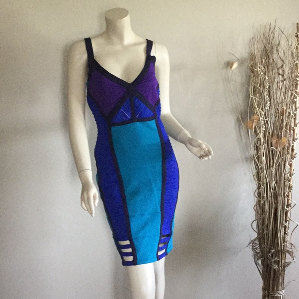 SOLD ON M3rc@r! Sexy Bandage Bodycon peep holes dress size L - Picture 1 of 5